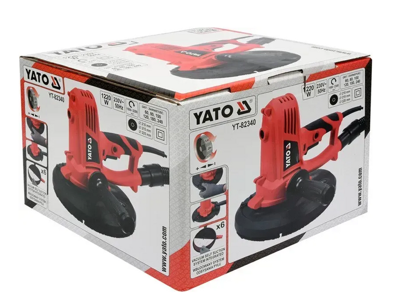 Шлифовальная машина для штукатурных и гипсовых поверхностей YATO 1220 Вт YT-82340 фото