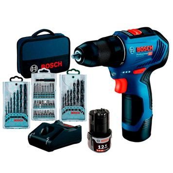 Акумуляторний дриль-шуруповерт Bosch GSR 12V-30 Professional, 2 акб 12 V, GAL 12V-40 і набір аксесуарів 39 шт 06019G9001 фото