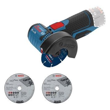 Акумуляторна кутова шліфмашина Bosch GWS 12V-76 Professional, без акб, з 3 відрізними дисками в картоні 06019F2000 фото