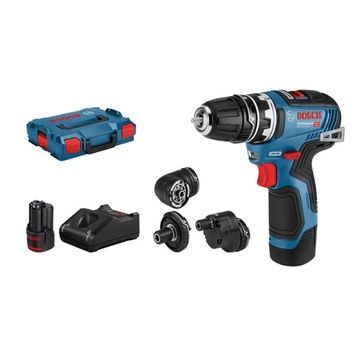 Акумуляторний дриль-шуруповерт Bosch GSR 12V-35 FC Professional, 4 адаптери, 2 акб 12V 3 Ah в L-Boxx 102 06019H3000 фото