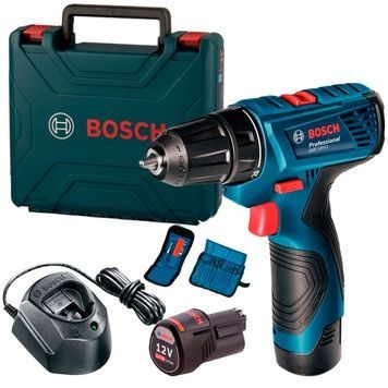 Акумуляторний дриль-шуруповерт Bosch GSR 120-LI Professional, 2 акб GBA 12V 2 Ah та з/п, в кейсі, набор 10 біт, набор 12 свердел 06019G8002 фото