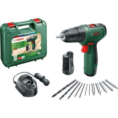 Аккумуляторная дрель-шуруповерт Bosch EasyDrill 1200 с 2 акб 1.5 Ah и ж/п, в кейсе с набором сверл 06039D3007 фото