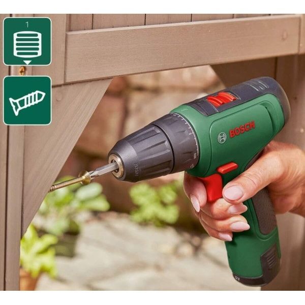 Аккумуляторная дрель-шуруповерт Bosch EasyDrill 1200 с 2 акб 1.5 Ah и ж/п, в кейсе с набором сверл 06039D3007 фото