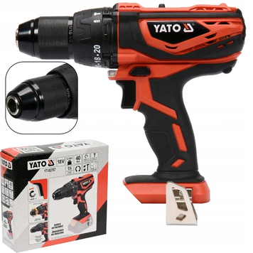 Шуруповерт-дриль акумуляторний YATO Li-Ion 18 В 2 Агод 40 Нм + кейс YT-82782 фото