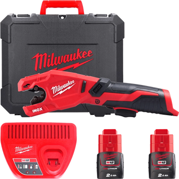 Труборіз акумуляторний по нержавіючій сталі MILWAUKEE, M12 PCSS-202C (зарядний пристрій С12 С, 2 акумулятори М12 В2 2Аг, кейс) 4933479242 фото