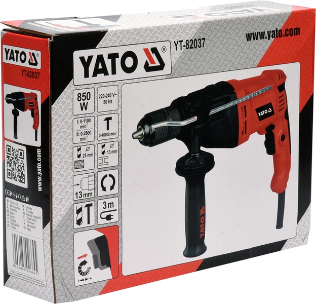 Дрель ударная YATO 850 Вт YT-82037 фото
