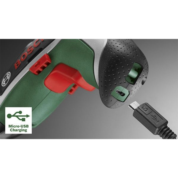 Акумуляторна електровикрутка Bosch IXO 7, у кейсі з USB зарядкою, набором біт і магнітним тримачем 06039E0020 фото