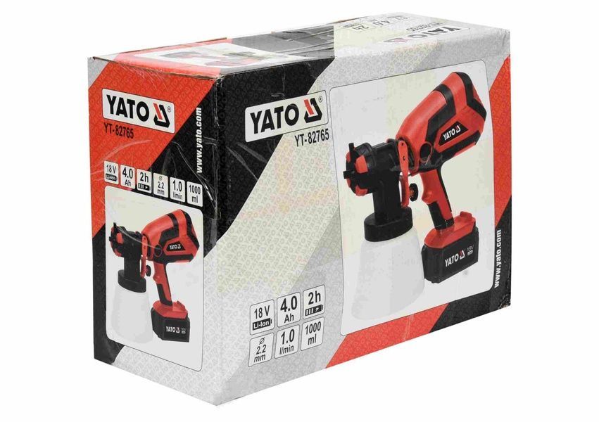 Пульверизатор акумуляторний YATO Li-Ion 18 В 4 Агод 1 л/хв бачок- 1 л сопло &Oslash;2.2 мм YT-82765 фото