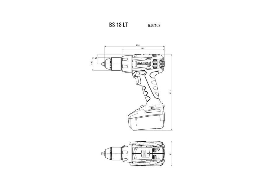 Акумуляторний дриль-шуруповерт Metabo BS 18 LT 602102840 фото