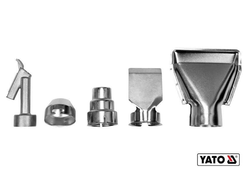 Фен технічний YATO 1.6 кВт 50-650&deg;C 250-500л/хв 2 режими + 5 насадок YT-82296 фото