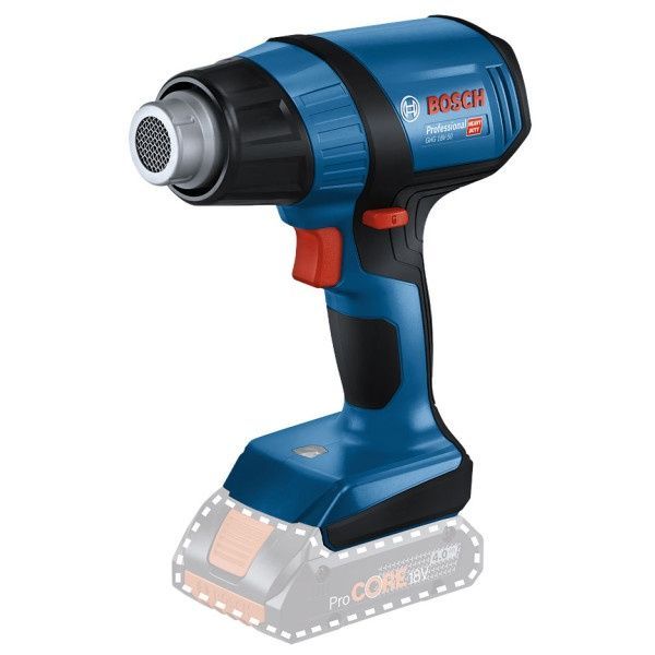 Аккумуляторный технический фен Bosch GHG 18B-50 Professional, без акб, с 2 насадками в картоне 06012A6500 фото